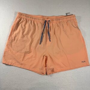 Huk Men’s XXXL Volley Rise Heather 5.5” Swim Shorts Peach NWT